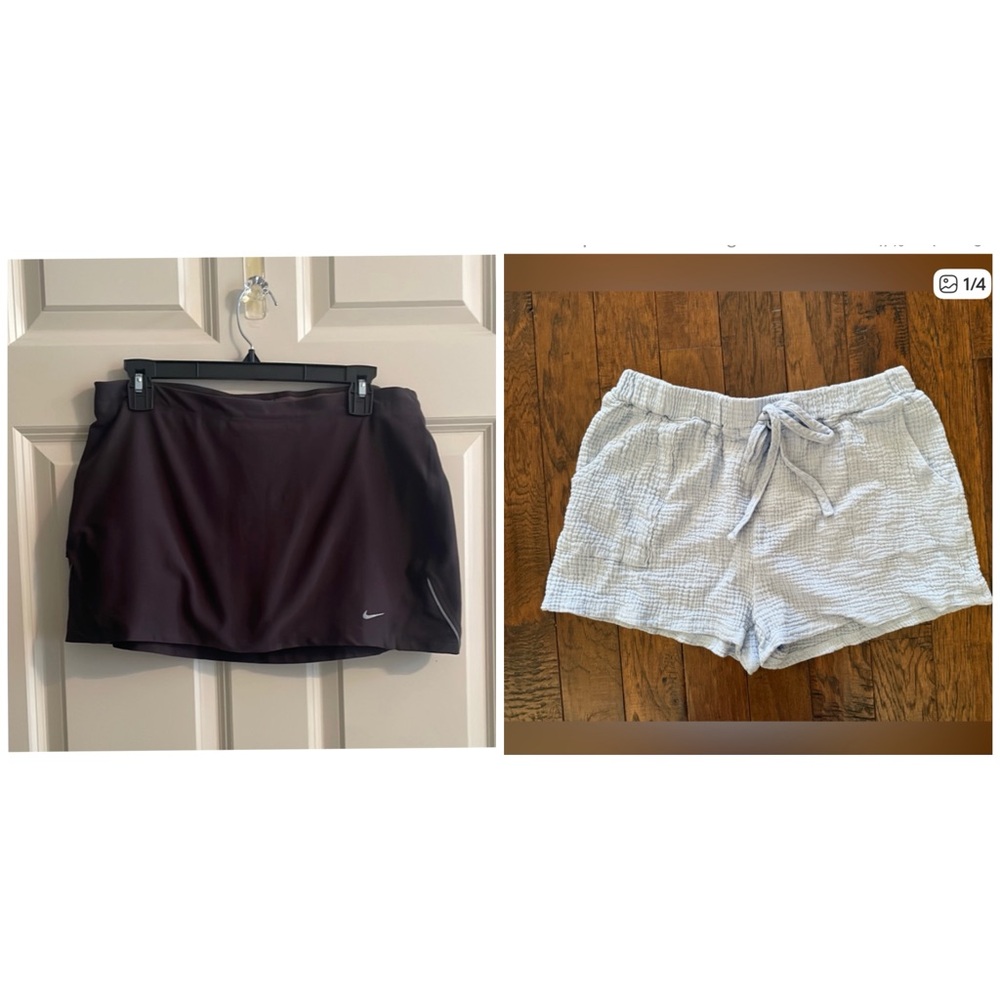 Large Shorts Bundle- NikeFIT DRY Skirt AND Blue Textured Draw String Shorts 55